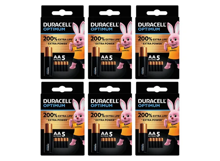 30 Duracell Optimum Alkaline AA batterijen