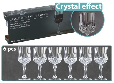 6 Elegante Wijnglazen - 200 ml - Plastic
