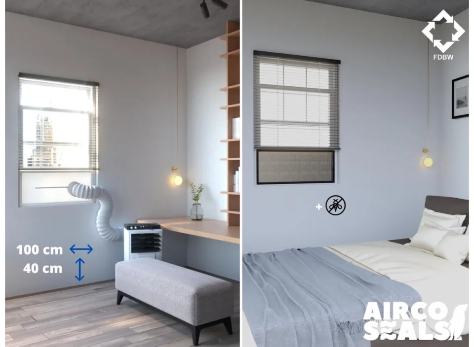 Airco Raamafdichting Mobiele Airco Voor Schuifraam - Met Hor - Voor Schuiframen Van 100 x 40