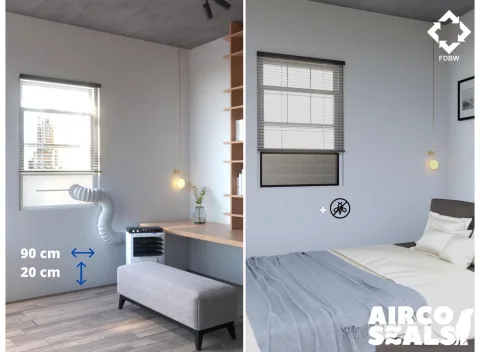 Airco Raamafdichting Mobiele Airco Voor Schuifraam - Met Hor - Voor Schuiframen Van 90 x 20 CM - energiebesparend