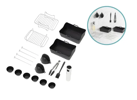 Airfryer accessoire set 9-delig RVS en siliconen