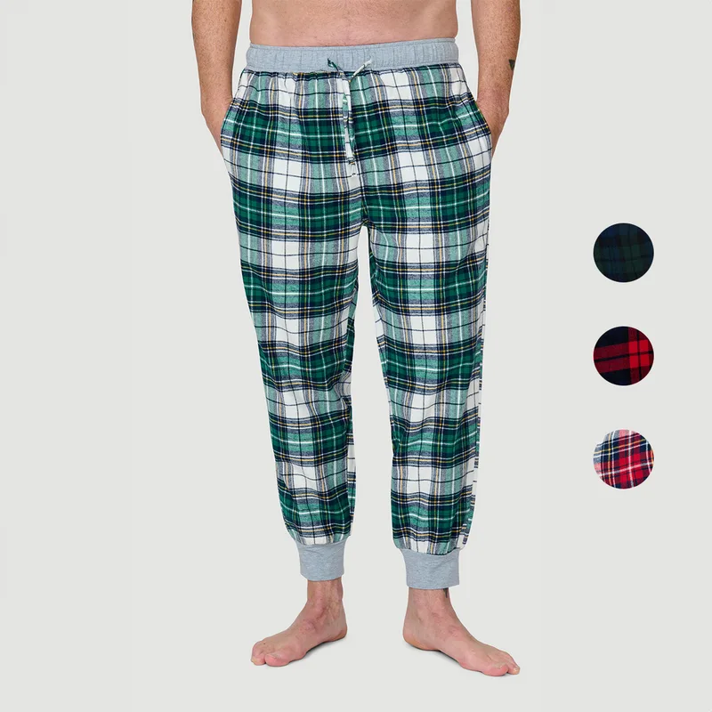 American Flannel Heren Flanellen Pyjamabroek Jogger
