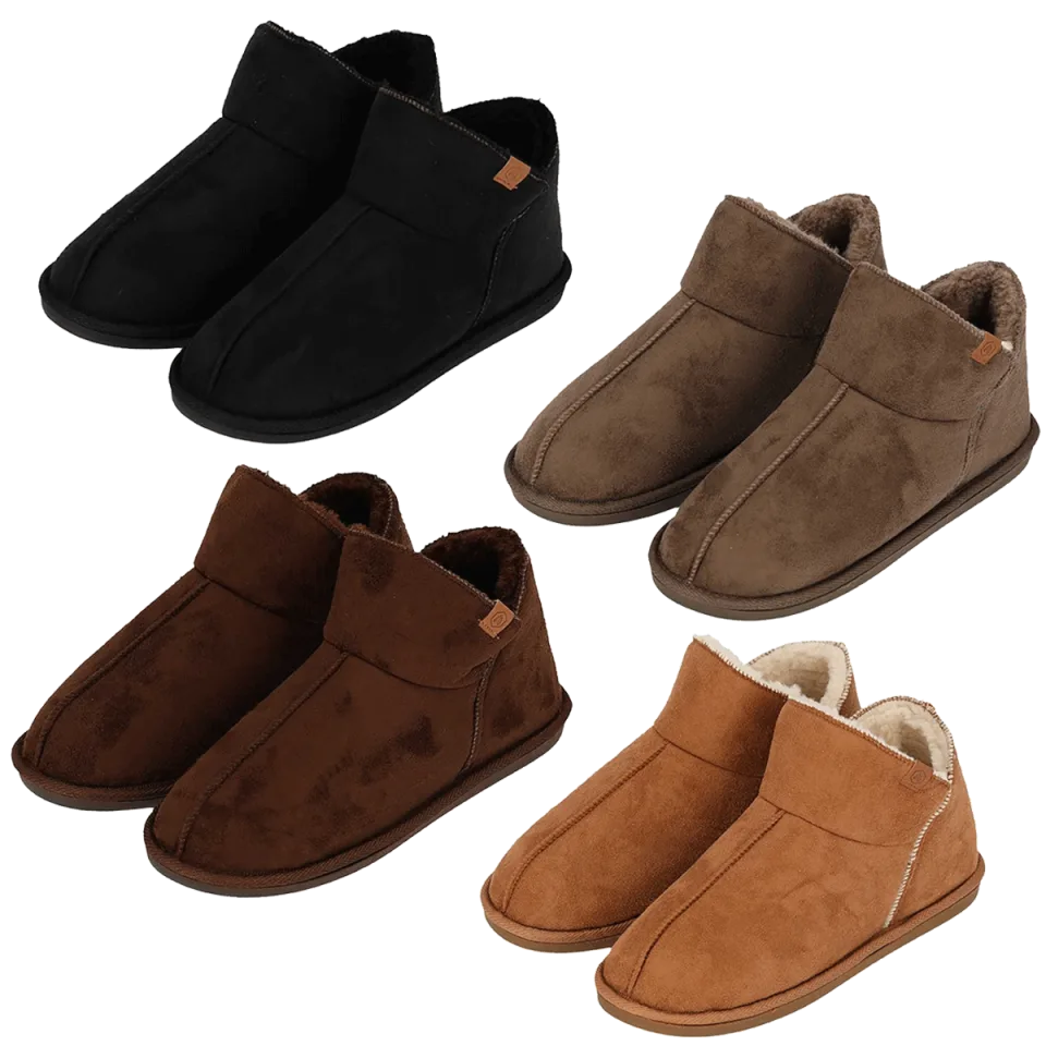 Apollo Pantoffels Heren Boots Suede Zwart-41/42