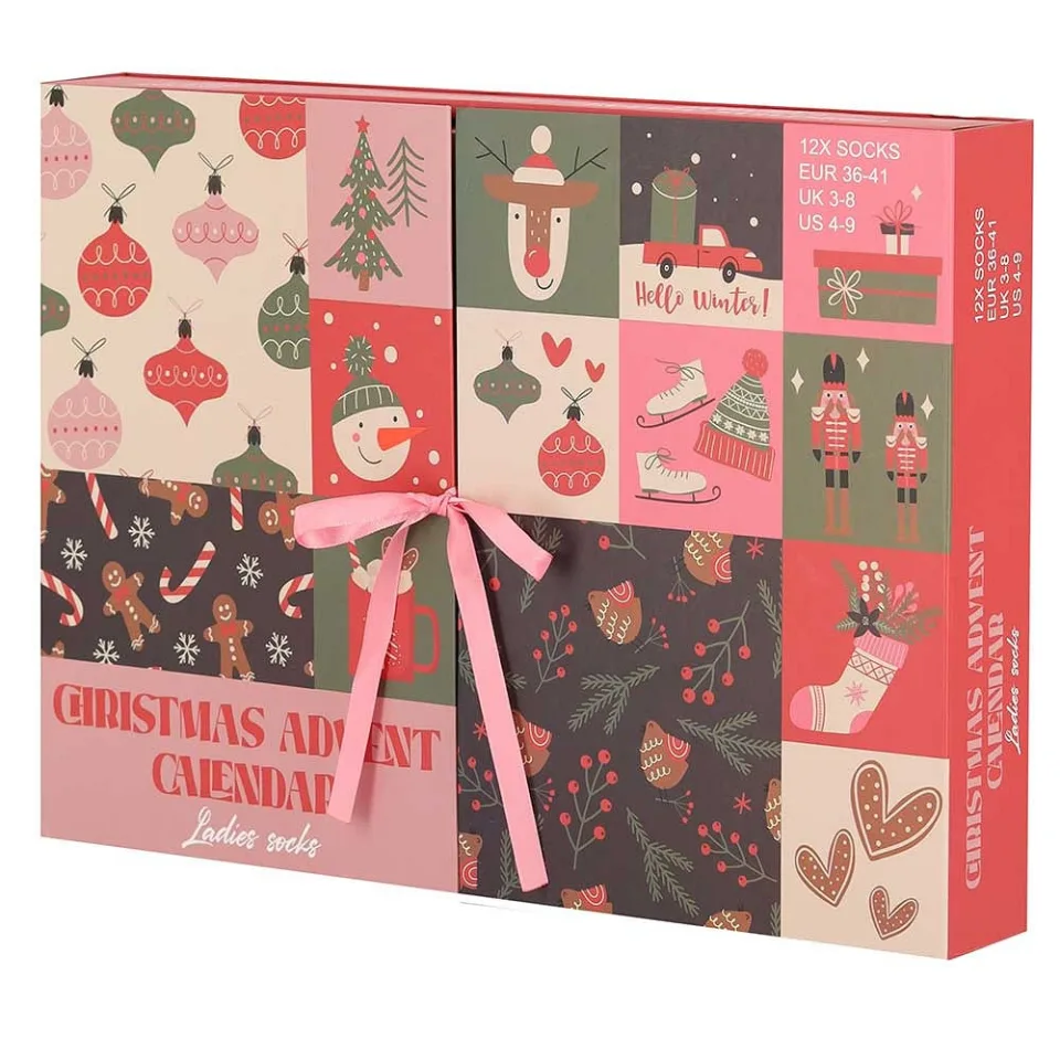 Apollo Sokken Adventskalender Dames - Kerst - 12 paar sokken-one-size