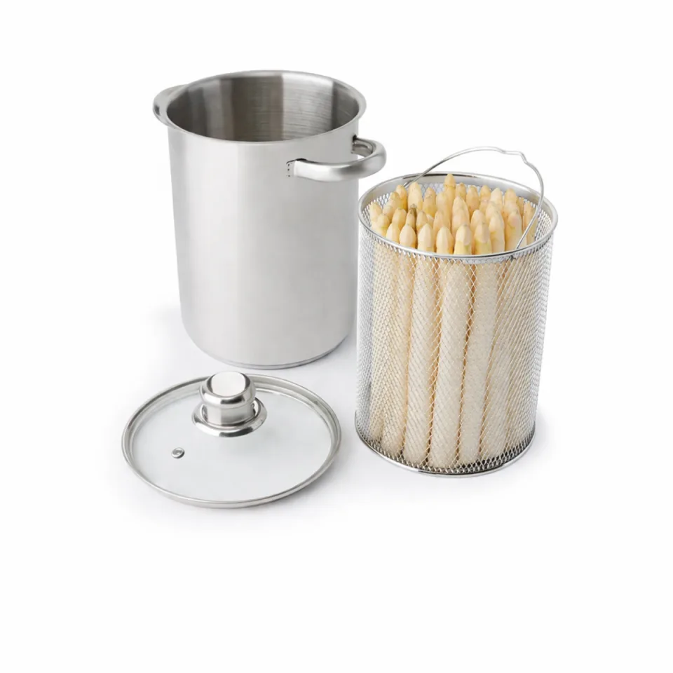 Aspergepan met Inzetmand - RVS - 19x14 cm