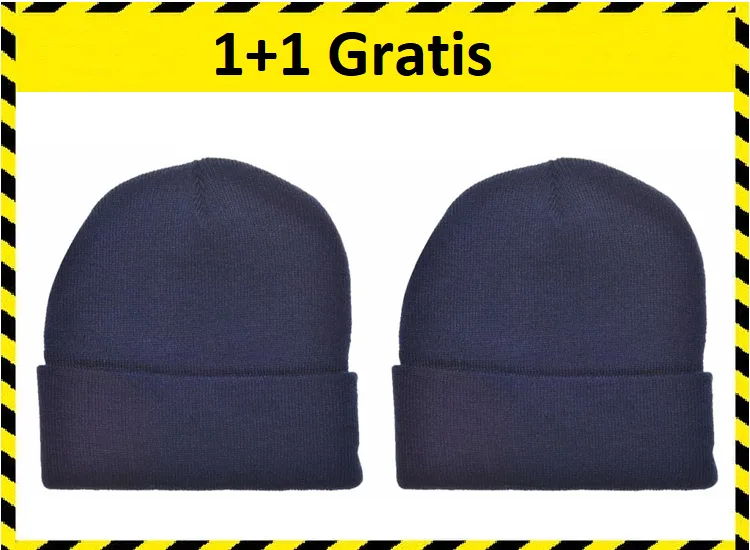 Benson Warme Beanie Muts - One Size - Blauw 1+1 Gratis