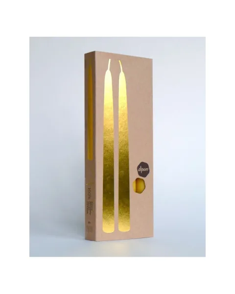 Bijenwas Dinerkaars in geschenkverpakking Ø2,2 x 30cm - 4 kaarsen