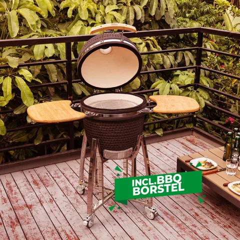Buccan Smokey Egg Kamado Barbecue XL 18 inch incl. BBQ Borstel