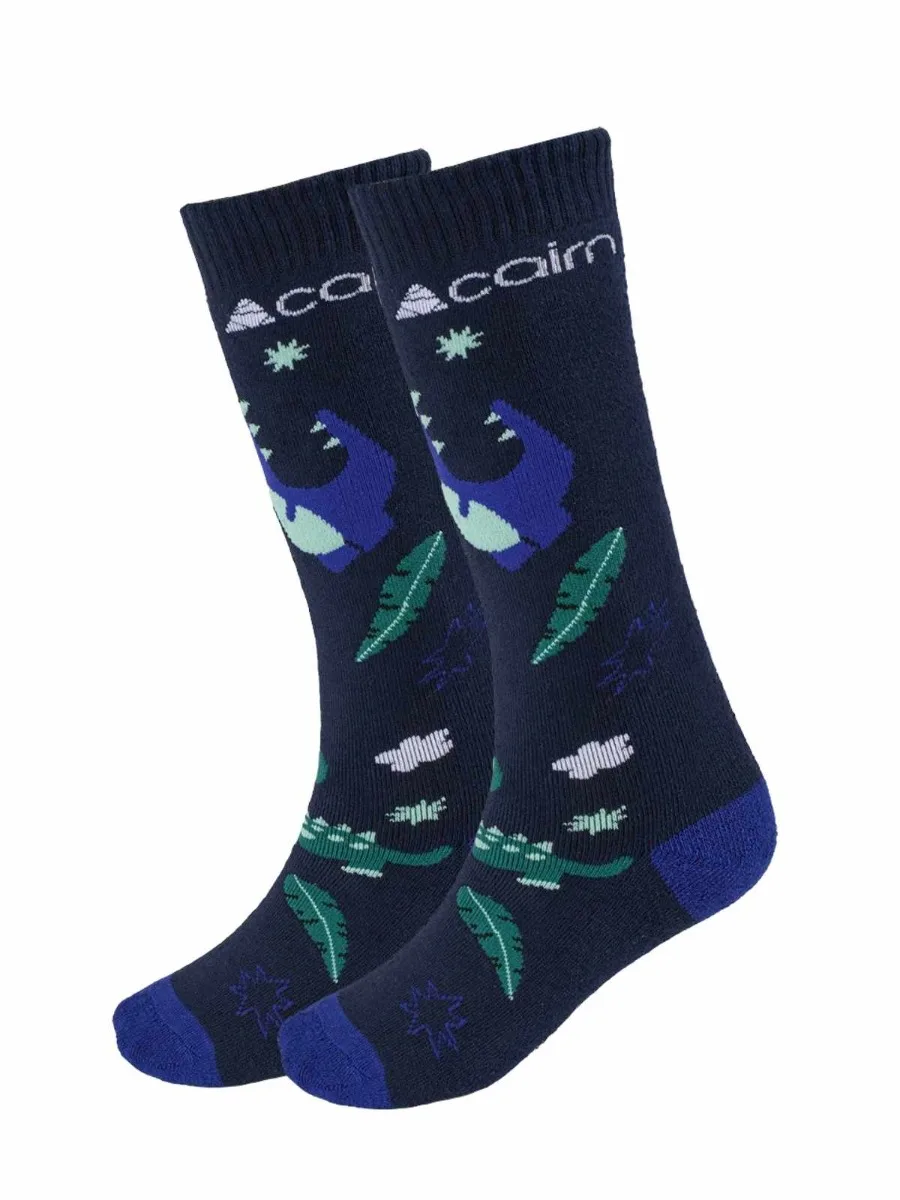 Cairn Skisokken Kinderen 2-pack Night Sky Dino-19/22