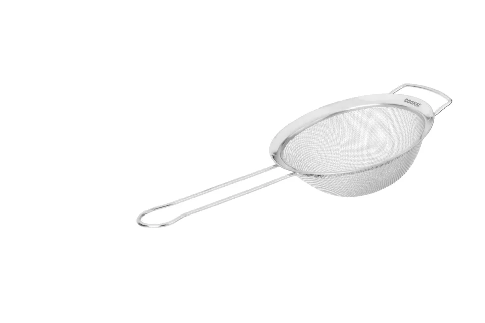 Cookai - fijne zeef met dubbel gaas - RVS - 15 cm .