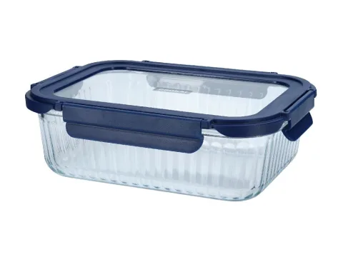 Cookai - glazen ovenschaal met deksel - blauw - 1.04 ltr .