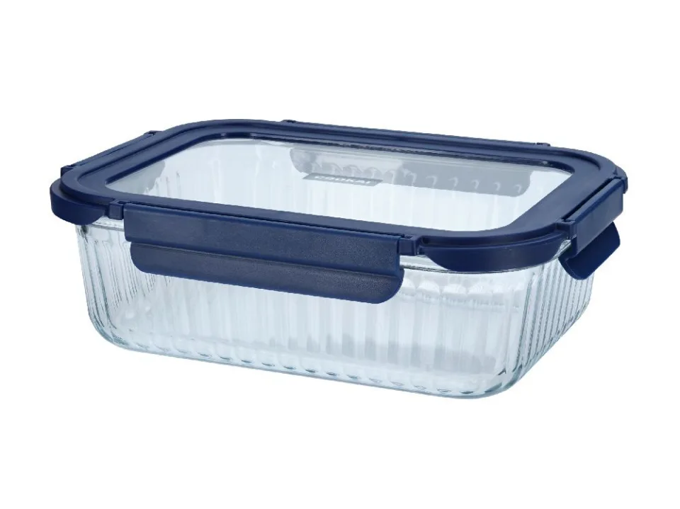 Cookai - glazen ovenschaal met deksel - blauw - 1.04 ltr .