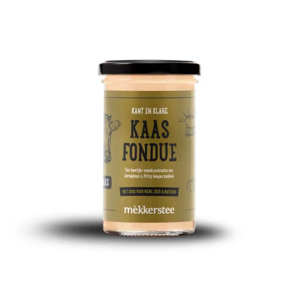 De Mekkerstee - kant-en-klare kaasfondue met kaas van de koe - 380 ml .