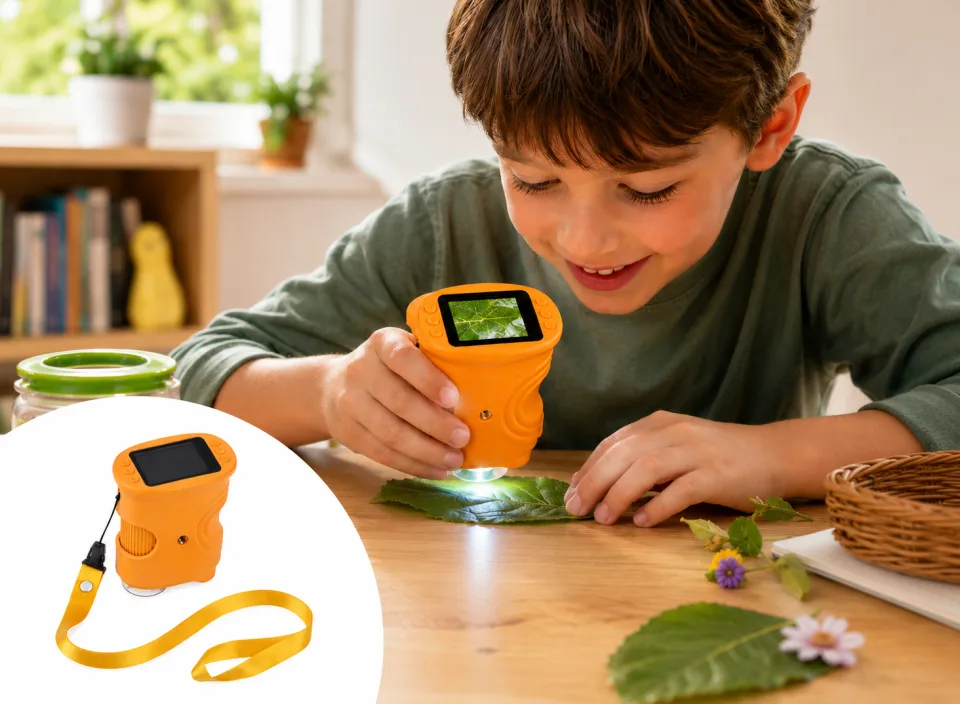 Digitale Kinder Microscoop 1000x Zoom - Foto en Video Opname - 600mAh Oplaadbaar - Educatief & Wetenschappelijk Speelgoed voor Kinderen