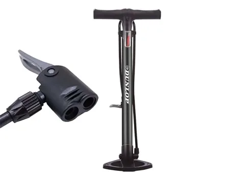 Dunlop Fietspomp staand - met extra ventielen