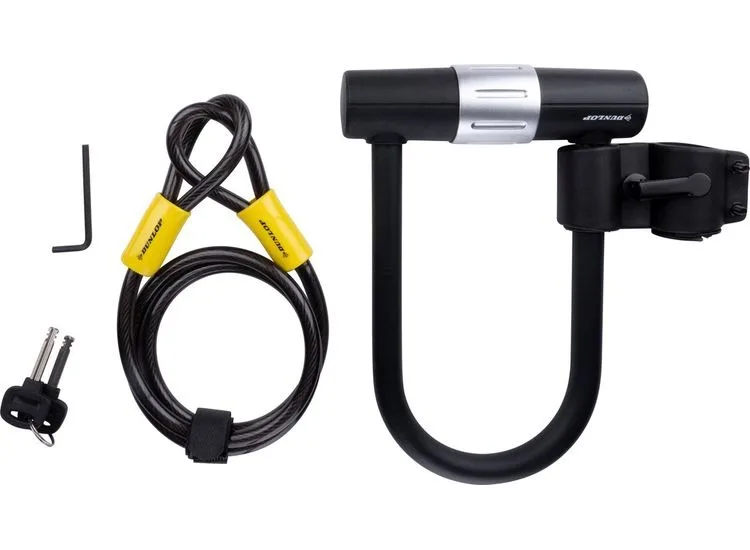 Dunlop Fietsslot - U-Slot met Kabel en Houder