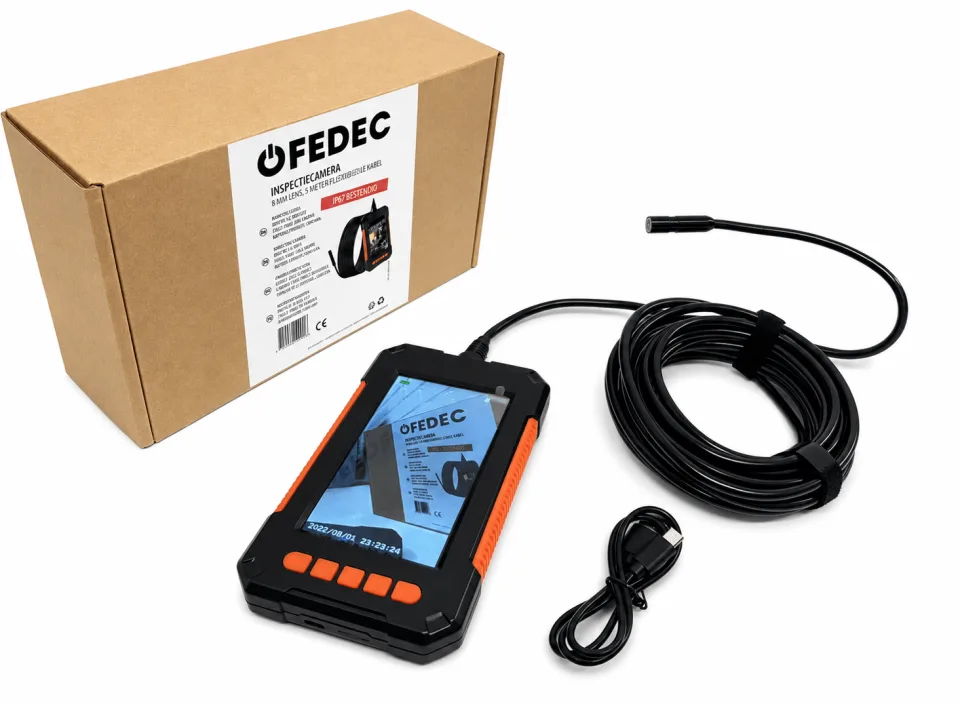 FEDEC Inspectiecamera - 5 m - 1080P HD - 4,3 inch LCD Scherm - Inclusief 32GB microSD