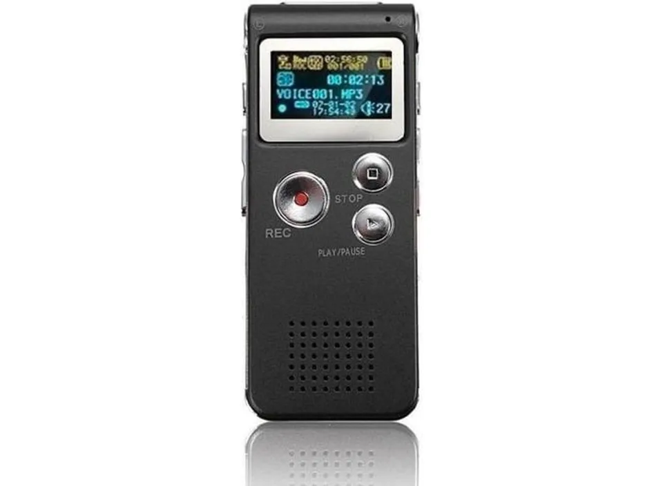 Fedec Premium Voicerecorder - Geluidsrecorder - Tot 8 GB geheugen - Zwart
