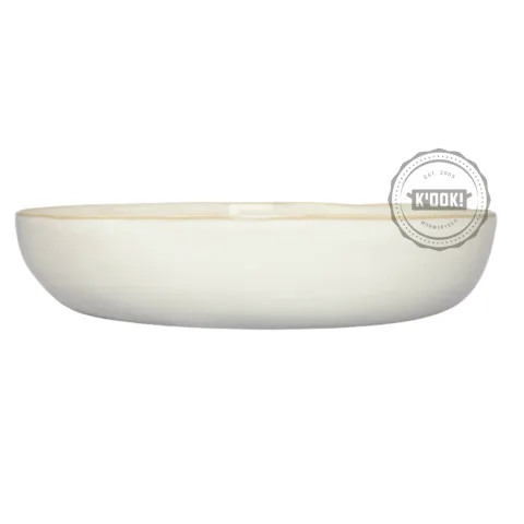 Gresnovo - pasta-/salade bord Organica Blanc Banquise - handgemaakt in Portugal - 23 cm .