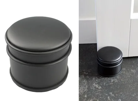GS Deurstopper Zwart - 1,1kg - Voor Binnen en Buiten - Deurbuffer Ø9,5 x 8 cm