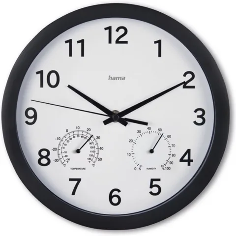 Hama Wandklok Malta met Thermo- en Hygrometer