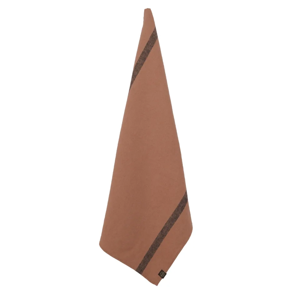 Haomy - theedoek Come - linnenblend - brique - 46 x 70 cm .