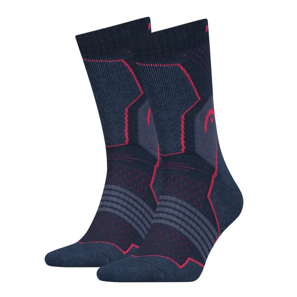 HEAD Hiking Crew sokken 2-pack Unisex Pink/Blue-35/38