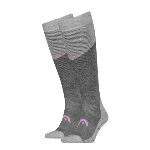 HEAD Skisokken Kneehigh 2-pack Light Grey Melange / Lilac-31/34