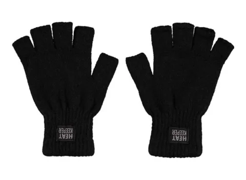 Heat Keeper Vingerloze heren thermo handschoenen zwart