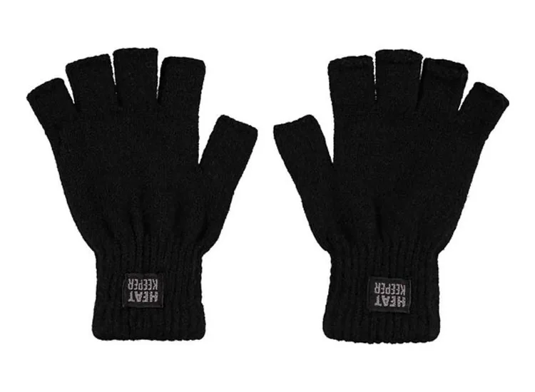 Heat Keeper Vingerloze heren thermo handschoenen zwart
