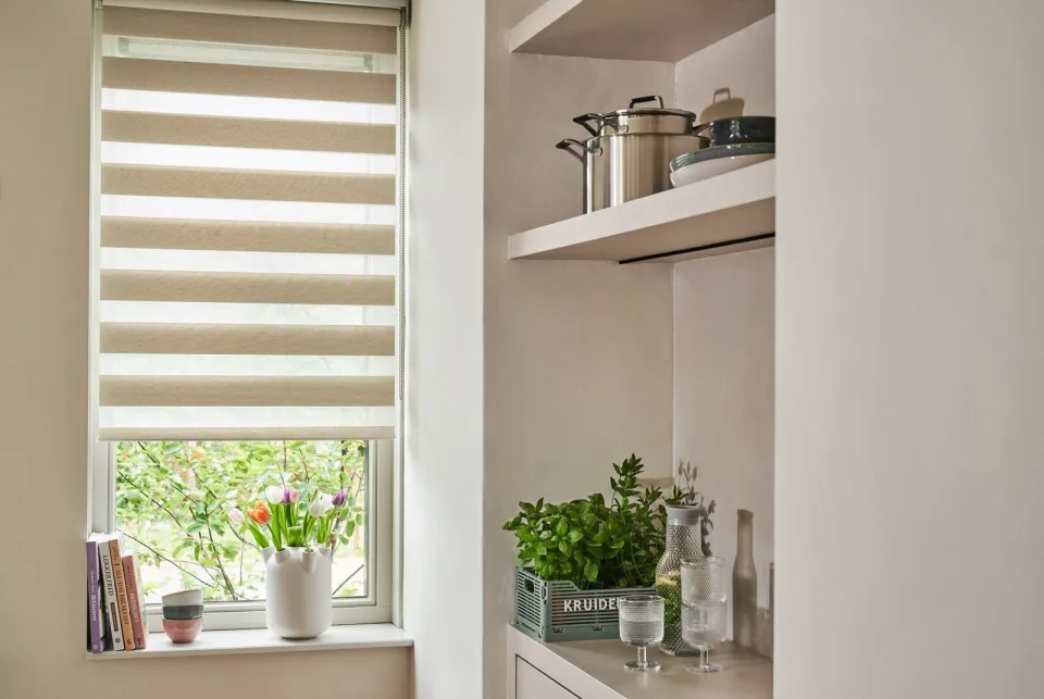 HEMA Duo rolgordijn structuur lichtdoorlatend naturel
