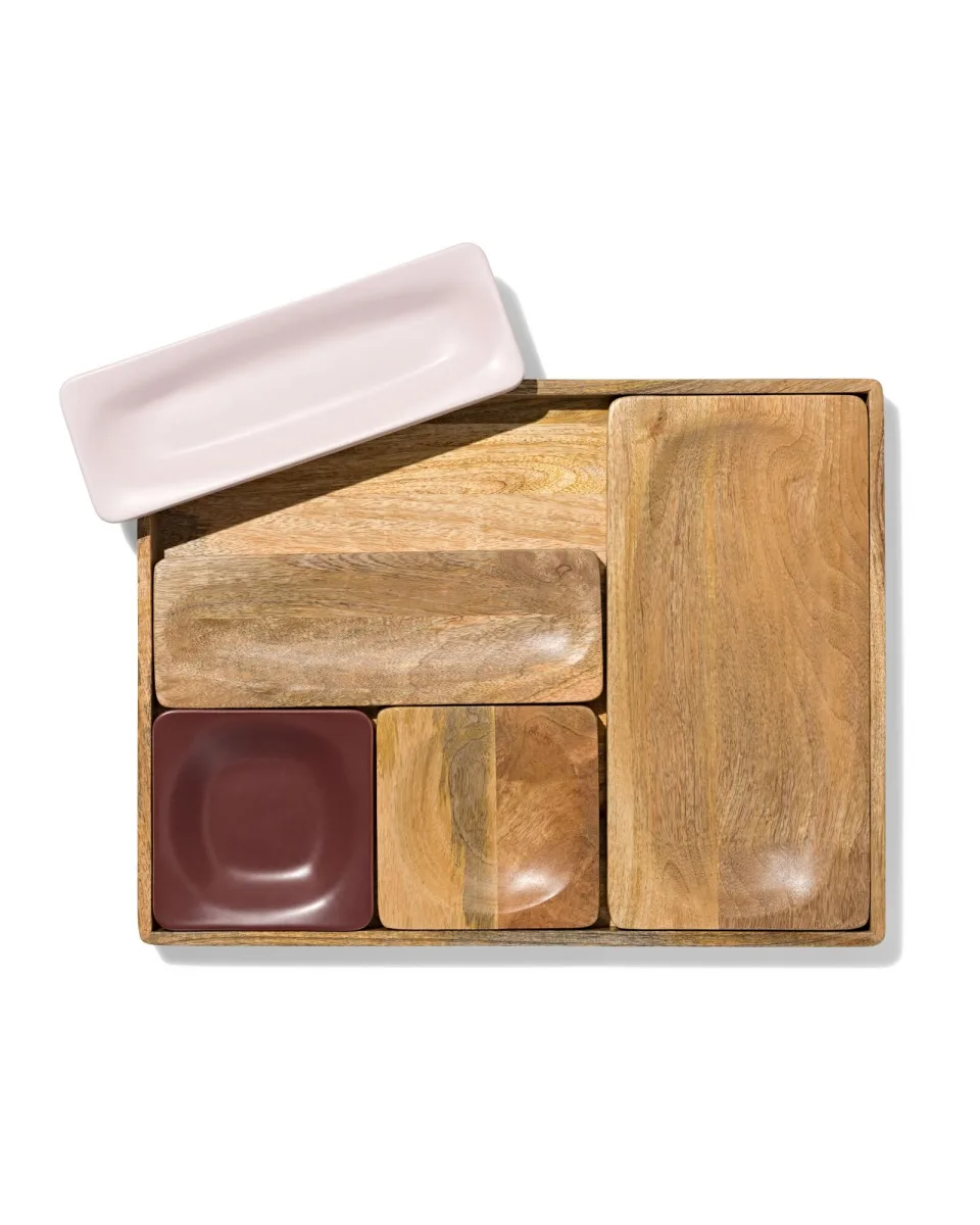 HEMA Tweezijdige serveerplank 28.5x10cm mangohout