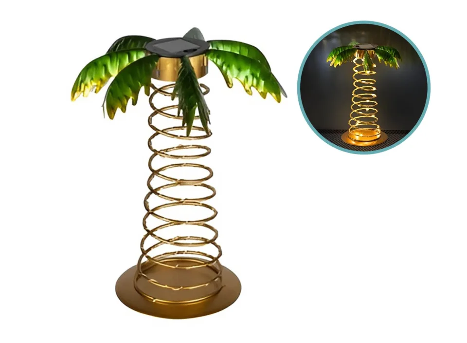 Hi LED Zonnepalm - 20 Warmwitte LEDâs - 26 x 26 x 31 cm