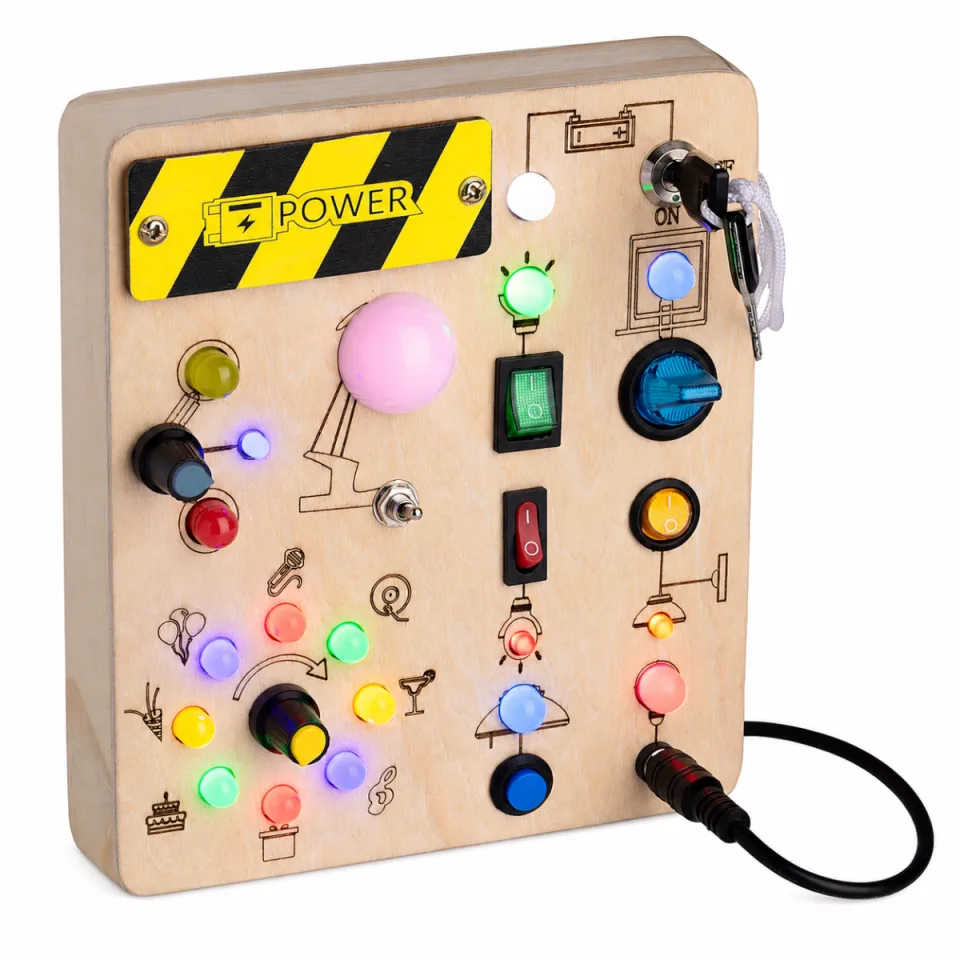 Hi Montessori Busy Board met LED Lichtjes