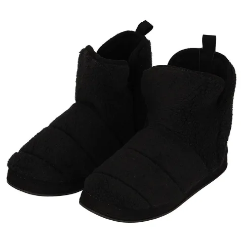 Hoge Teddy Wollen Heren Sloffen Zwart 45/46
