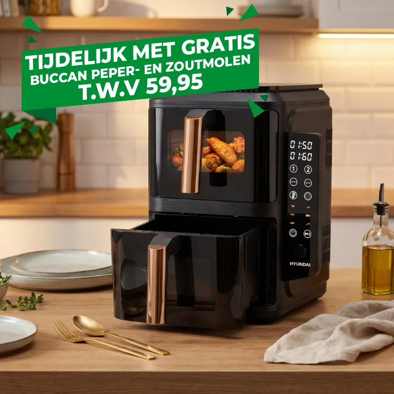 Hyundai Electronics EasyView Gestapelde Airfryer