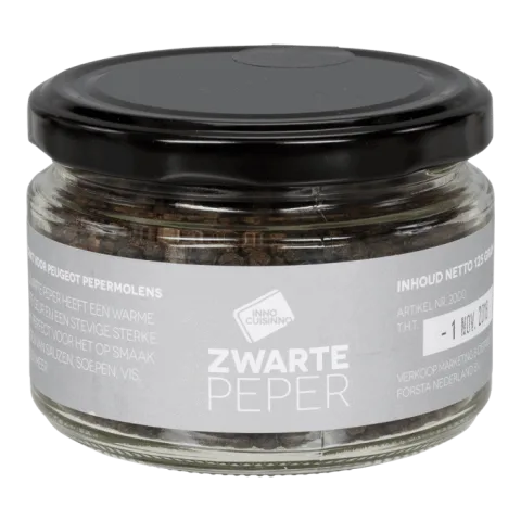 Inno Cuisinno - navulling zwarte peperkorrels Lampong - 125 gram .