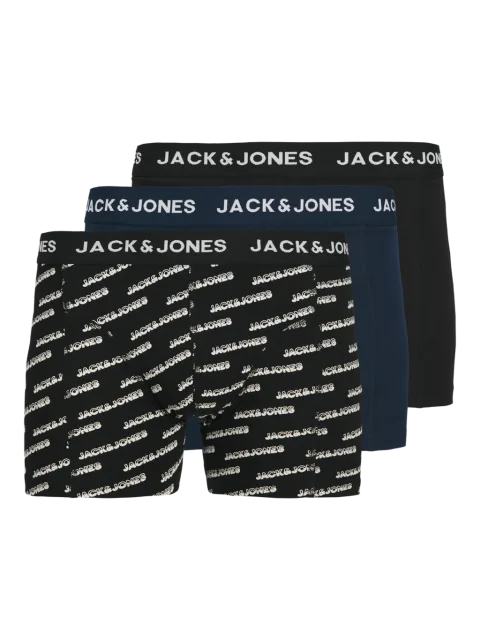 Jack & Jones Boxershorts JACBRIAN Trunks 3-pack Navy Blazer / Black-S