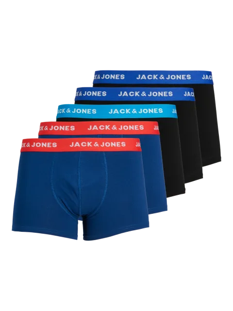 Jack & Jones Boxershorts JACLEE Trunks 5-pack Blauw / Zwart-M