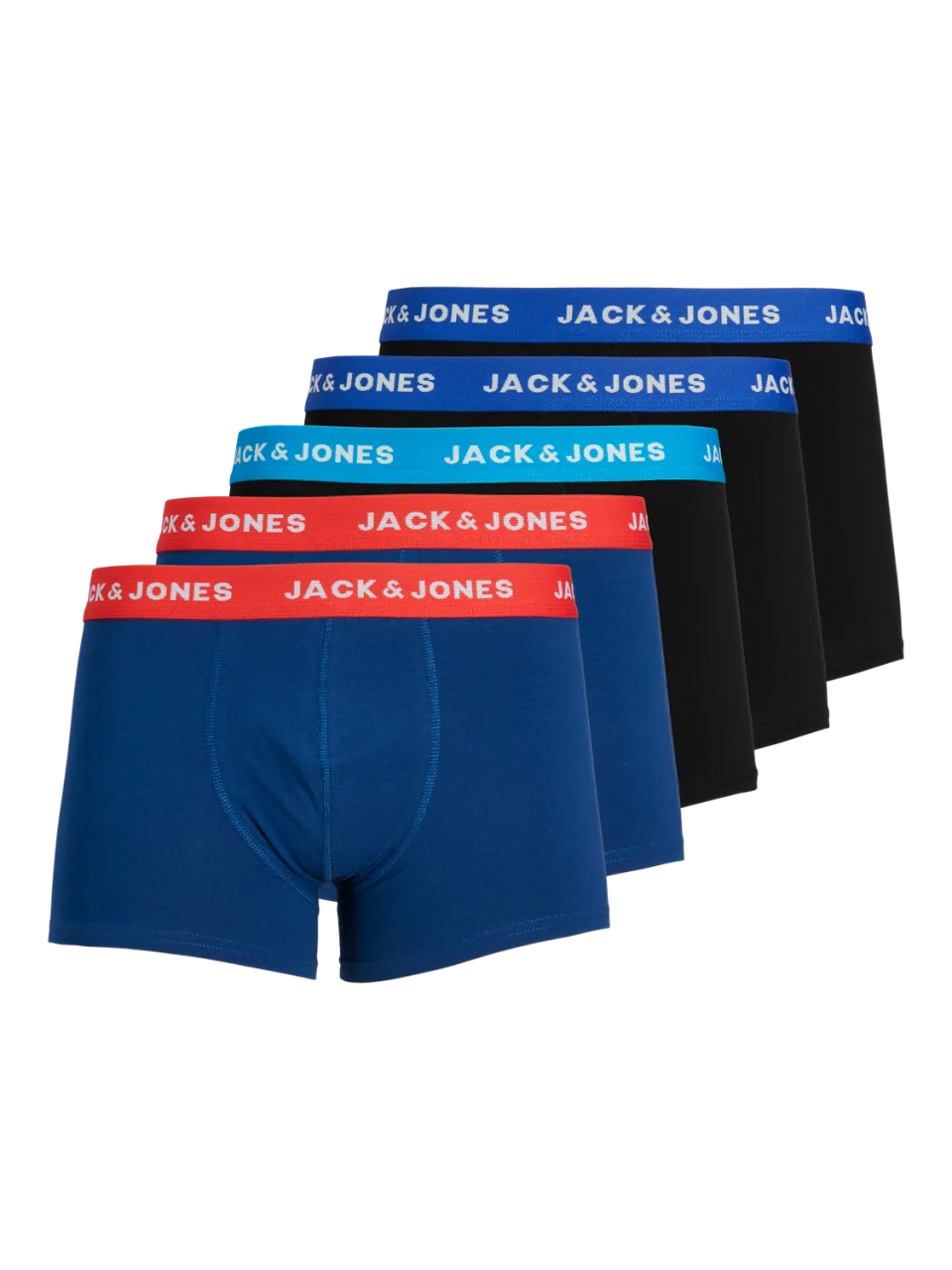 Jack & Jones Boxershorts JACLEE Trunks 5-pack Blauw / Zwart-M