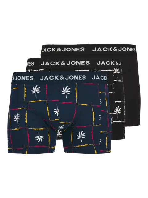 Jack & Jones Boxershorts JACPALM Trunks 3-pack Black / Navy Blazer-M
