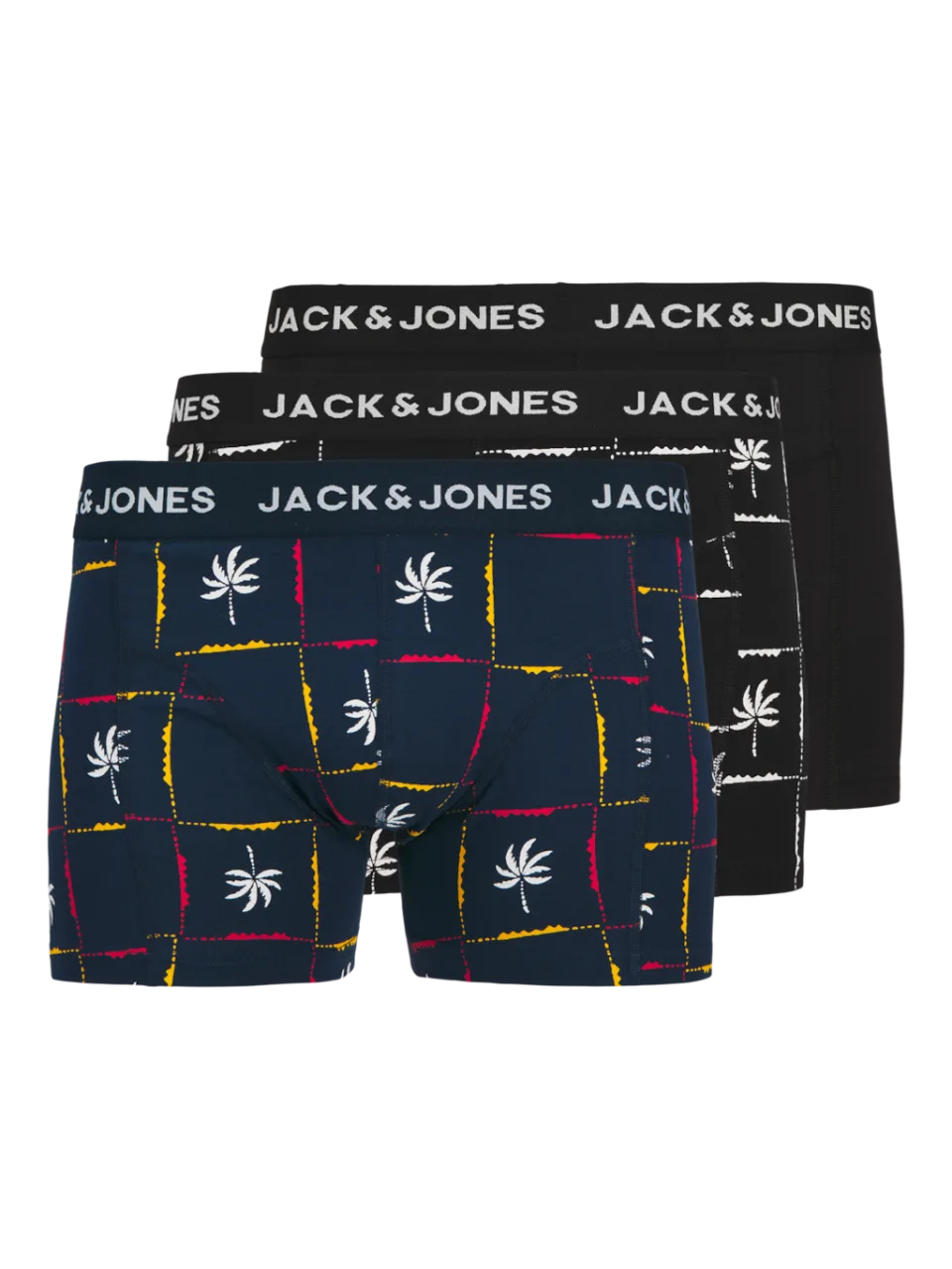 Jack & Jones Boxershorts JACPALM Trunks 3-pack Black / Navy Blazer-M