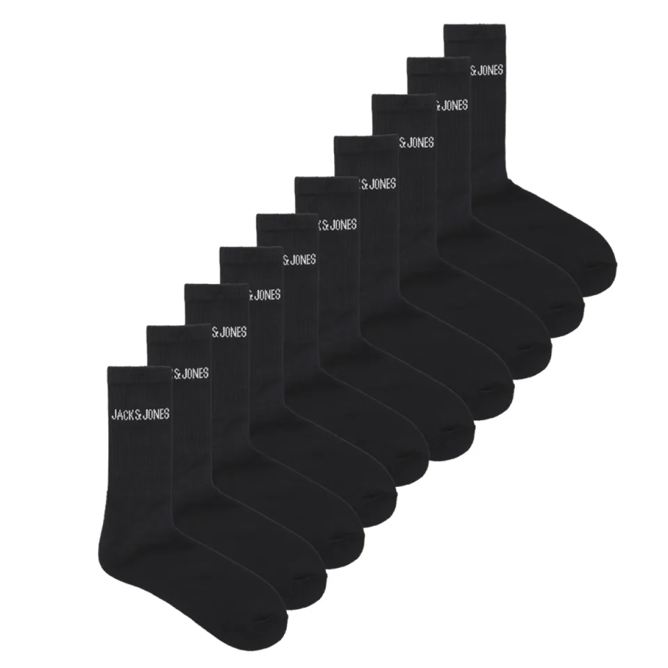 Jack & Jones Sportsokken Heren JACREGEN 10-pack Zwart-One size (41-46)