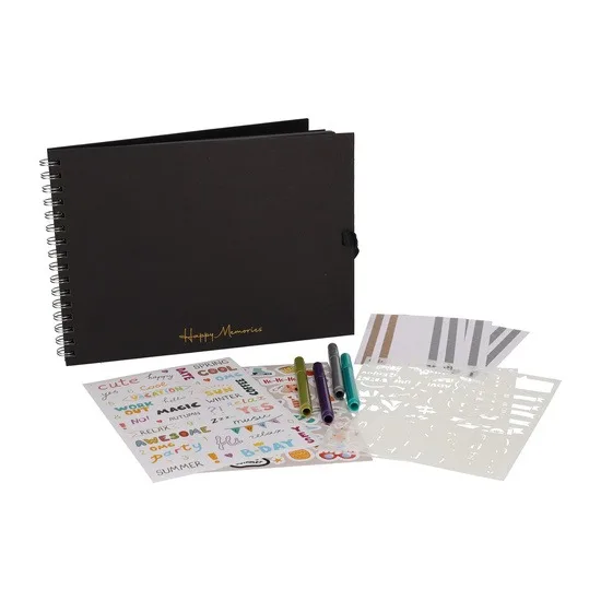 Jens Living Foto Scrapbook Set Hardcover - Zwart