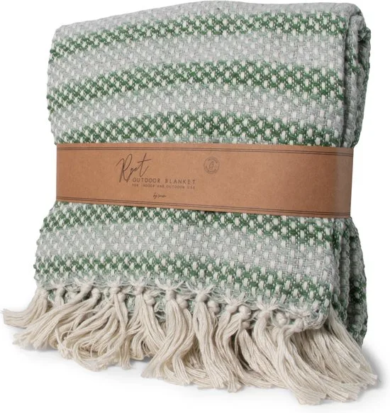 JENS Living Indoor - Plaid - Deken - RPET - Groen - 130 x 180 cm