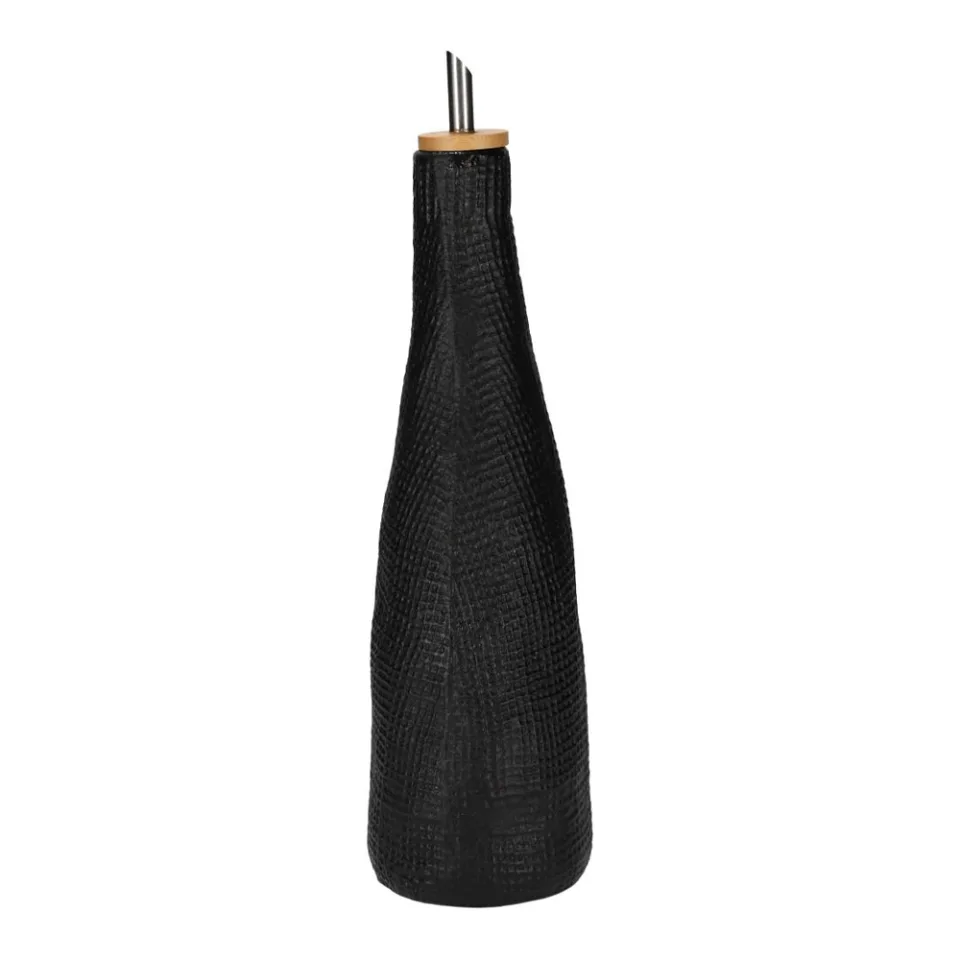 Jens Living - olie/azijn fles wafel - zwart - 0.5 ltr .