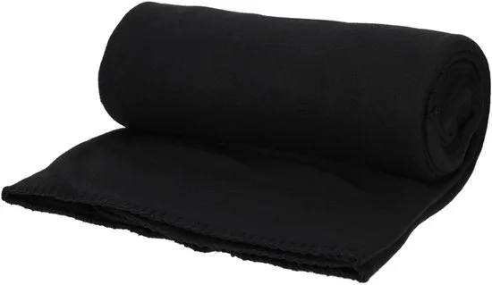 Jens Living Polar Plaid - Fleece Deken 130 x 180cm - Geruit - Zwart