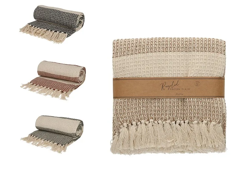 JENS Living Recycled Cotton Plaid Noa - Gerecycled katoen - 130x180 cm