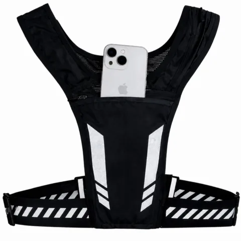 Jonska Hardloopvest Reflecterend met Houders - Zwart
