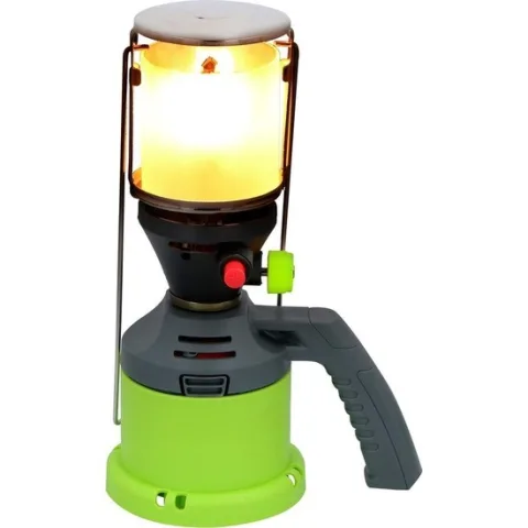 Kinzo Gaslamp - Incl. 3 Gaskousjes - voor Camping en Outdoor - Handvat - Piezo Ontsteking